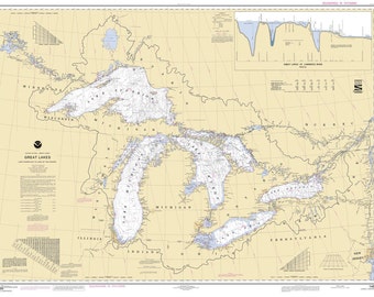 2009 Nautical Map of The Great Lakes