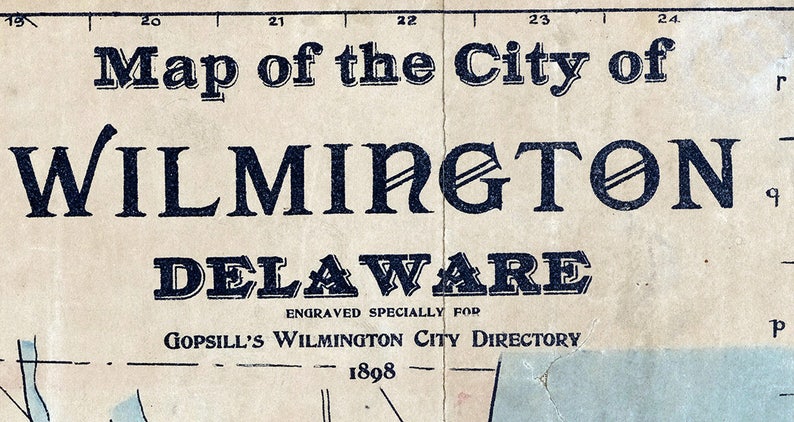 1898 Map of the City of Wilmington Delaware image 2