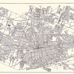 1914, la carte de Birmingham en Alabama
