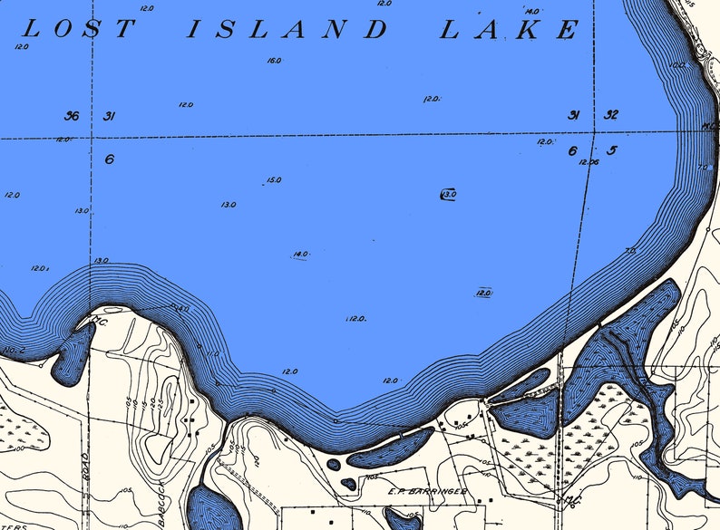 1916 Map of Lost Island Lake Clay County and Palo Alto County Etsy