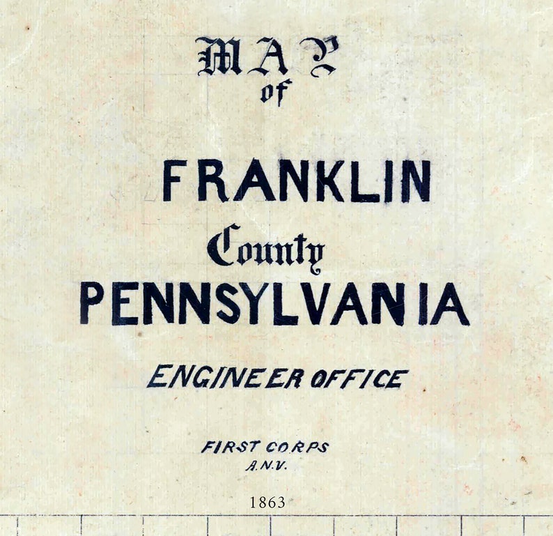 1863 Map of Franklin County Pennsylvania Etsy