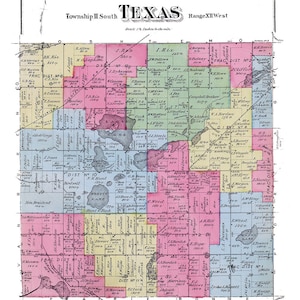 1873 Map of Texas Township Kalamazoo County Michigan