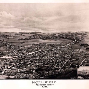 1894 Panoramakarte von Presque Isle, Aroostook County Maine