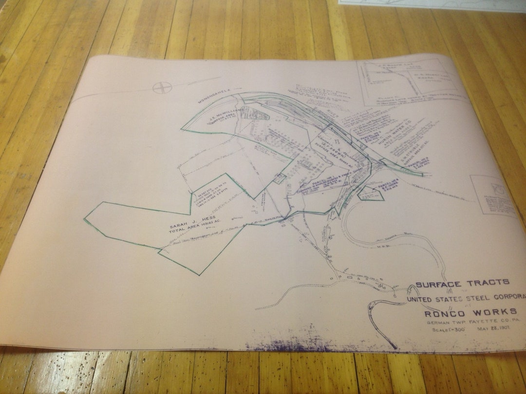 1907 Ronco Pa Town and Mine Map Fayette County Masontown Etsy