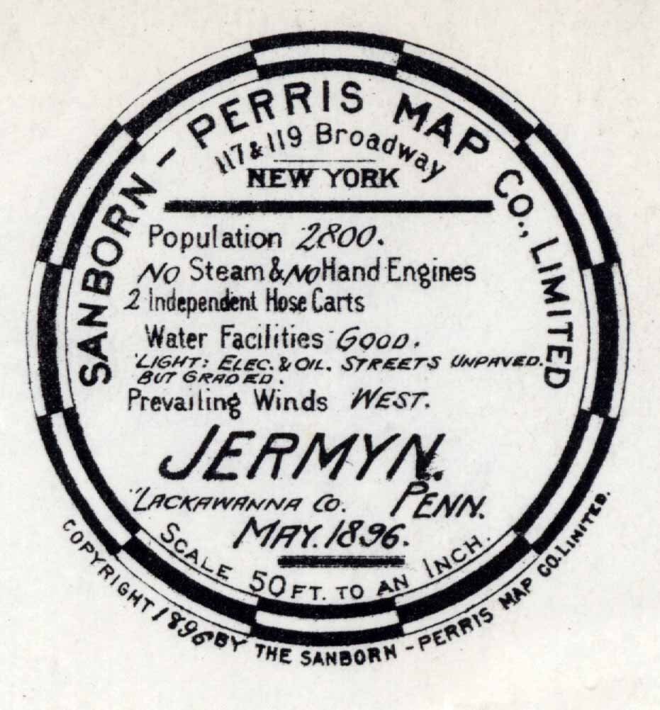 1896 Town Map of Jermyn Lackawanna County Pennsylvania Etsy