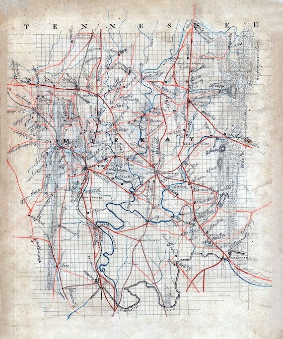 1860s Map of Murray County Etsy