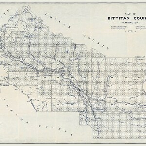 Carte du comté de Kittitas, Washington, 1916