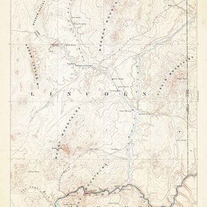 Carte topographique 1893 de Saint Thomas Nevada Las Vegas Mohave Lincoln