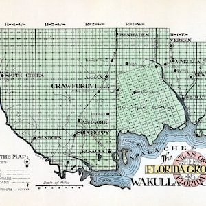1914 Map of Wakulla County Florida Crawfordville