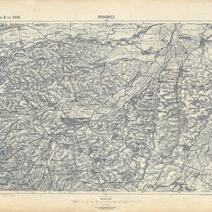 1903 Landkarte der Region Drohobycz Galizien Österreich Ungarn