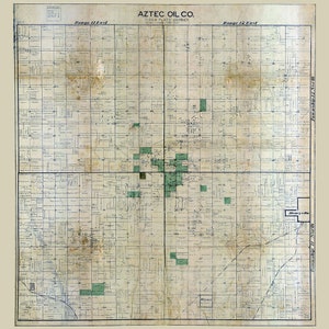 Oliebronkaart uit 1913 van Tiger Flats District Okmulgee County Oklahoma