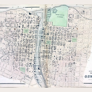 1867 Map of Central Oswego Oswego County New York