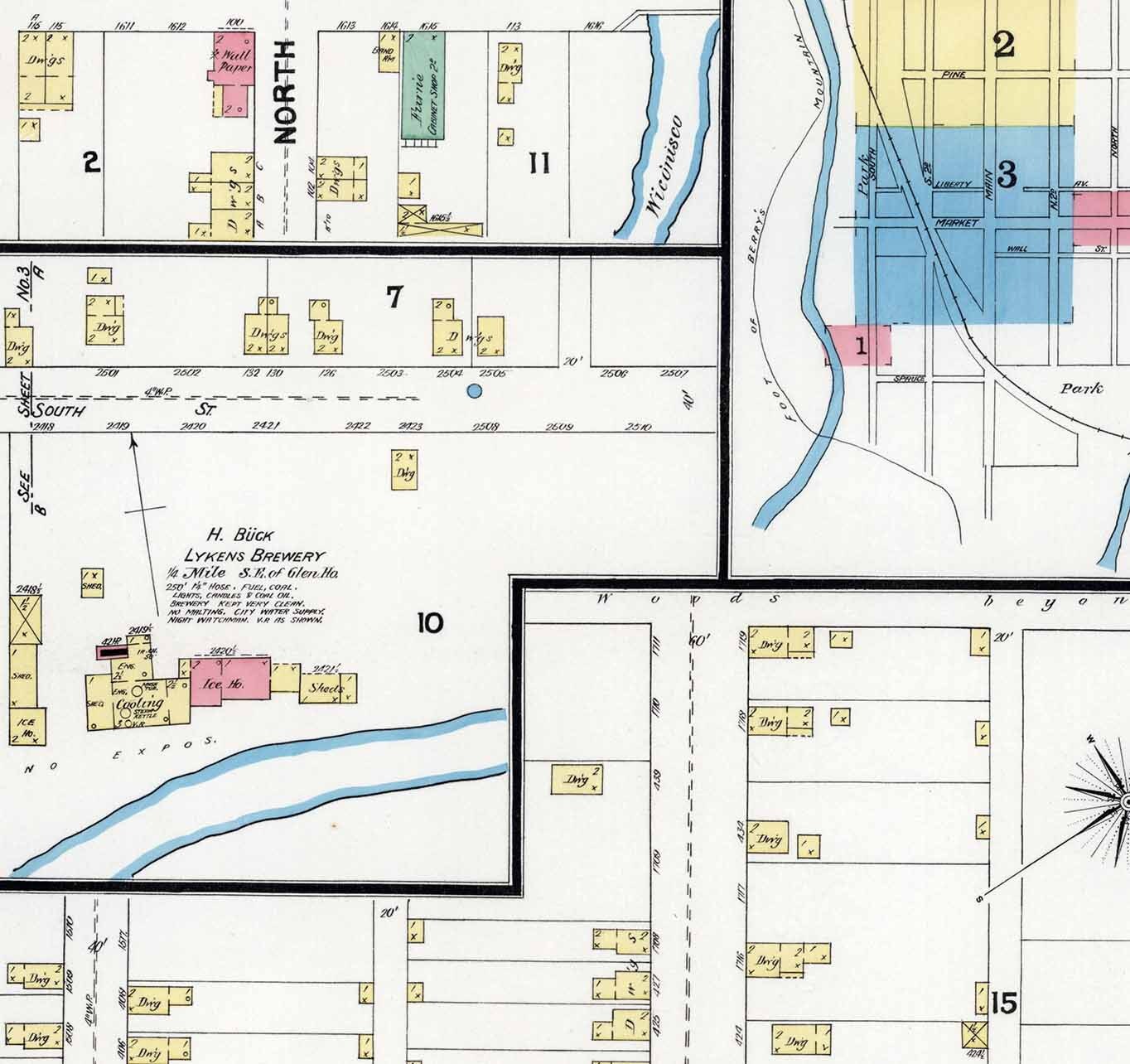 1890 Town Map of Lykens Dauphin County Pennsylvania Etsy