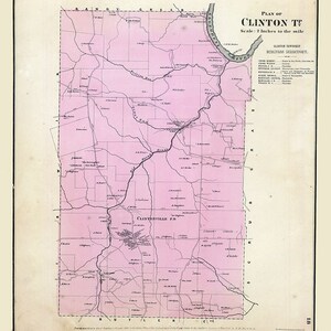 1865-Karte der Ölregion Accents in Venango County in Pennsylvania