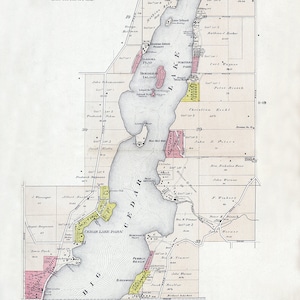 1915-Karte von Big Cedar Lake Washington County Wisconsin