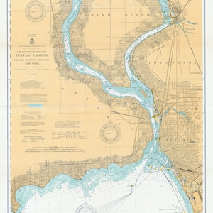 1910 Seekarte vom Niagara River New York
