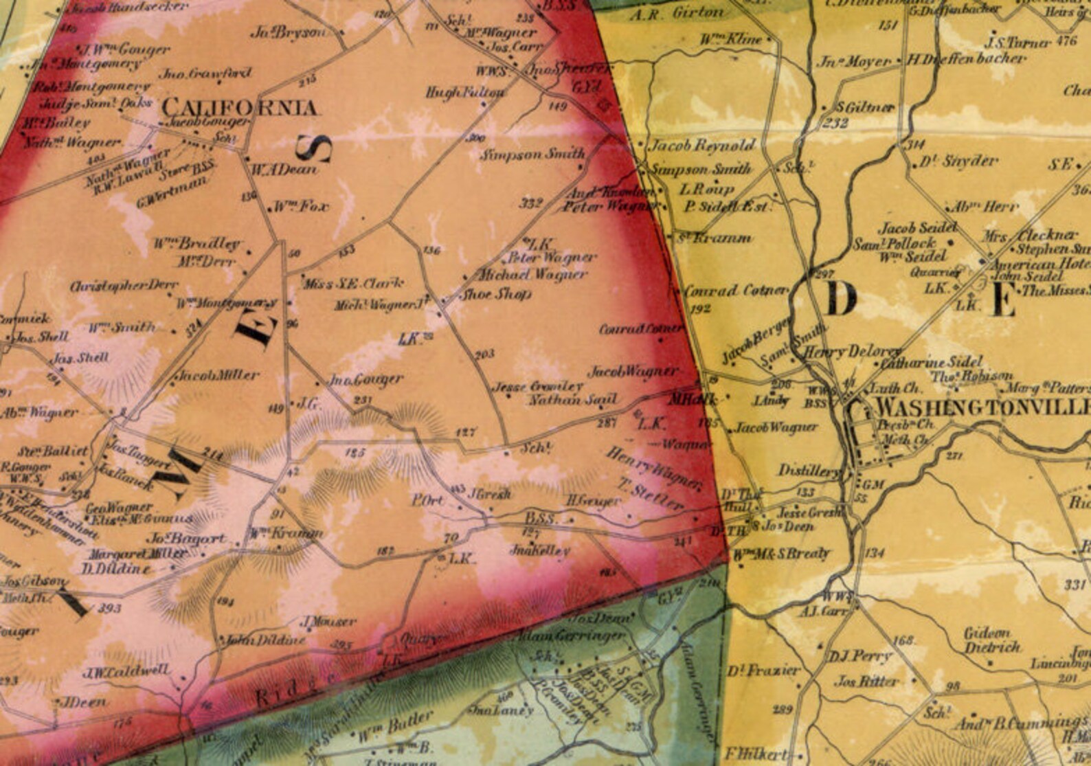 1860 Map of Columbia & Montour County Pennsylvania Etsy