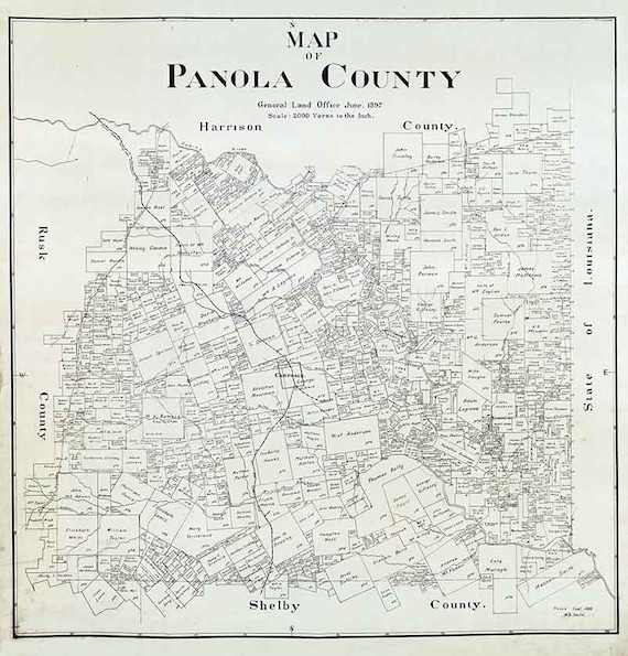 1897 Farm Line Map of Panola County Texas - Etsy New Zealand