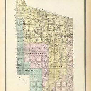 Kaart uit 1878 van Lincoln County, Wisconsin