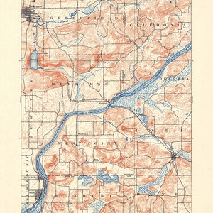 Mapa topográfico de 1895 del cuadrilátero de Baraboo Wisconsin