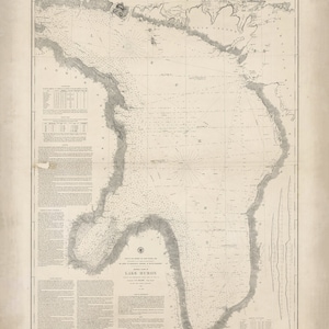 1860er Seekarte vom Lake Huron