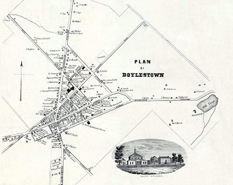 1850 Plan of Doylestown Bucks County PA