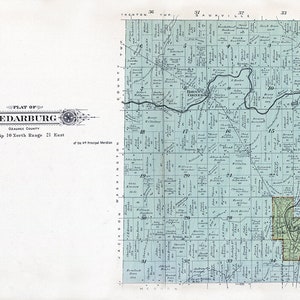 1915 Map of Cedarburg Township Ozaukee County Wisconsin