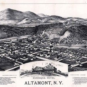 1890 Panoramakarte von Altamont New York
