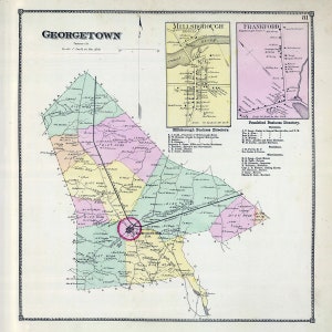 1868 Map of Georgetown Township Sussex County Delaware