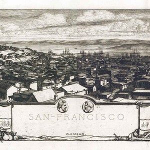1856 Panorama-Karte von San Francisco Kalifornien