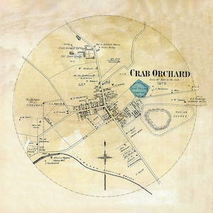 Kaart uit 1879 van Crab Orchard, Lincoln County, Kentucky
