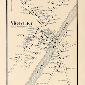 1865 Town Map of Morley Saint Lawrence County New York