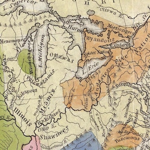 1836 Map of Indian Tribes of North America by Albert Gallatin - Etsy Canada