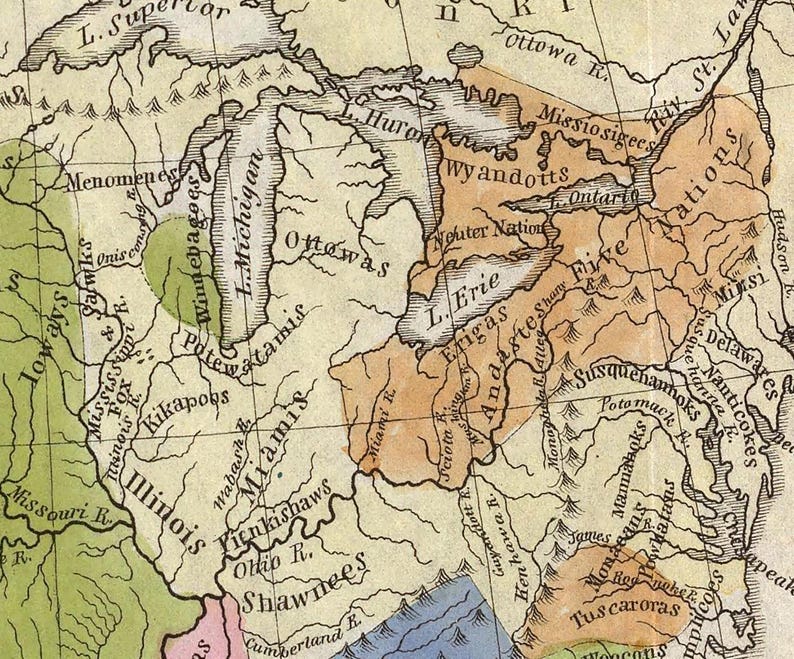 1836 Map of Indian Tribes of North America by Albert Gallatin - Etsy