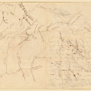 1816 Creek Indianer, Karte von Alabama & Georgia