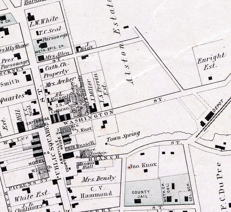 1882 Map of Abbeville Abbeville County South Carolina Etsy