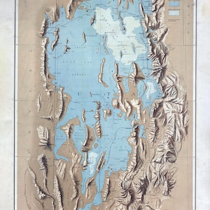 1890 Mapa del lago Bonneville Utah