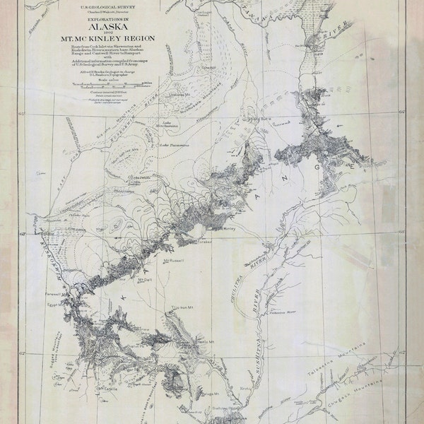 1904 Map of Mt McKinley Region Alaska