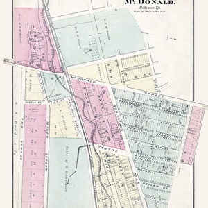 1876 Map of McDonald Washington County Pa