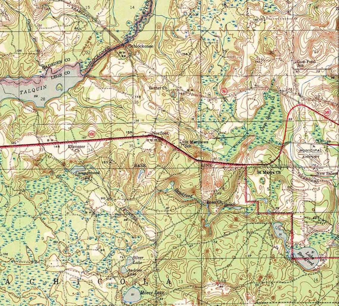 1942 Topo Map of Tallahassee Florida Quadrangle Etsy