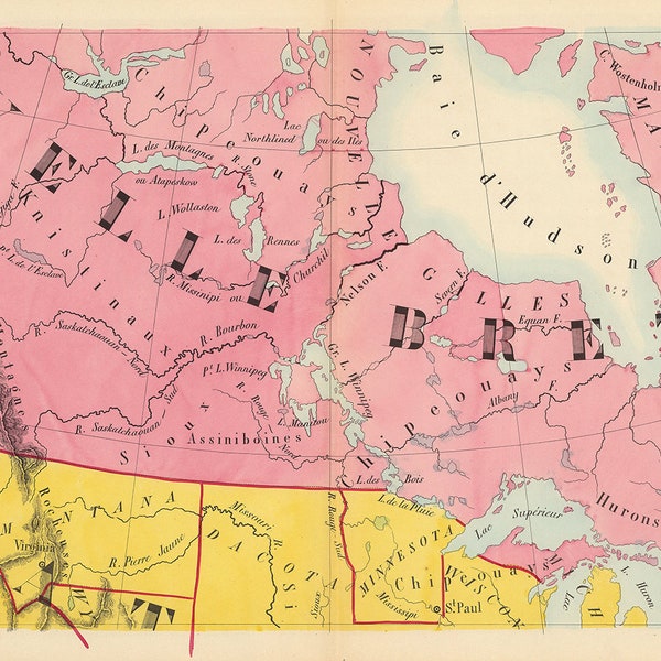 1844-Karte von Kanada und der Hudson Bay