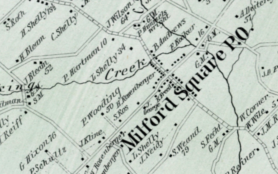 1891 Map of Milford Township Bucks County Pennsylvania Etsy