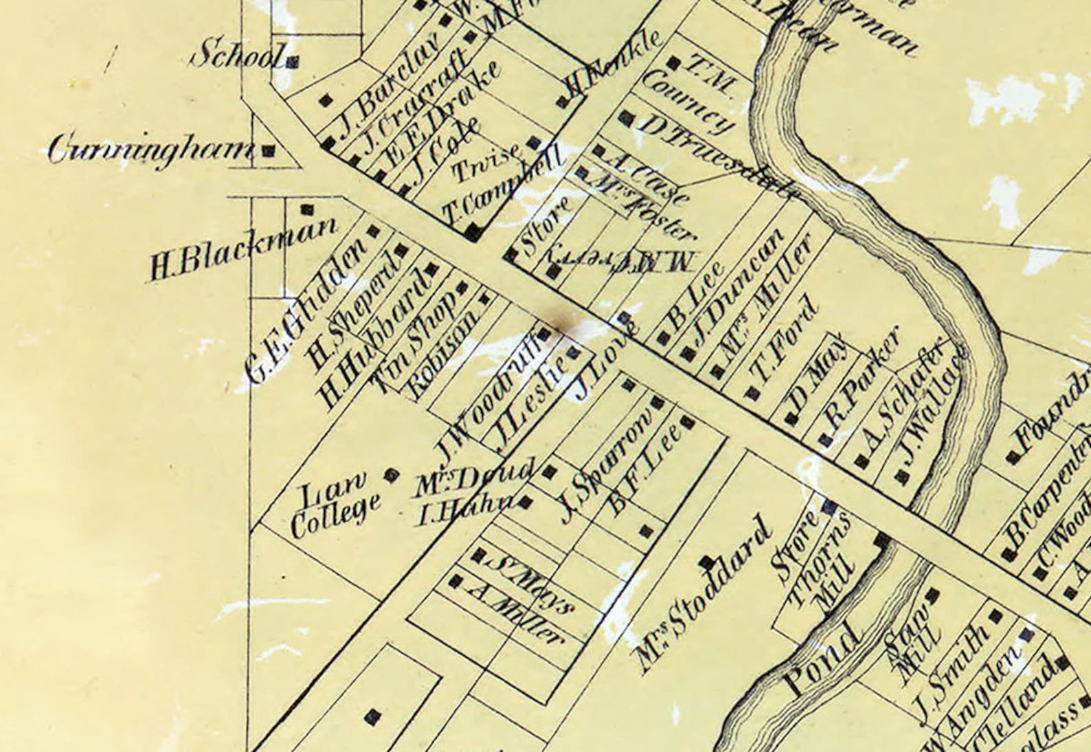 1860 Town Map of Poland Mahoning County Ohio Etsy