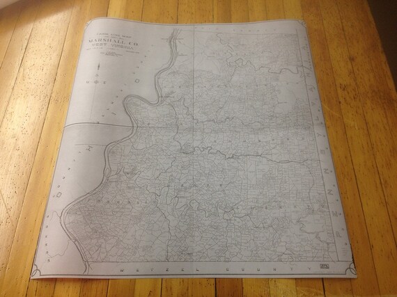 West Virginia Farm Line Maps 1909 Farm Line Map Of Marshall County West Virginia | Etsy Uk