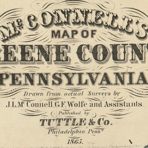 1865 McConnells Map of Greene County PA image 2