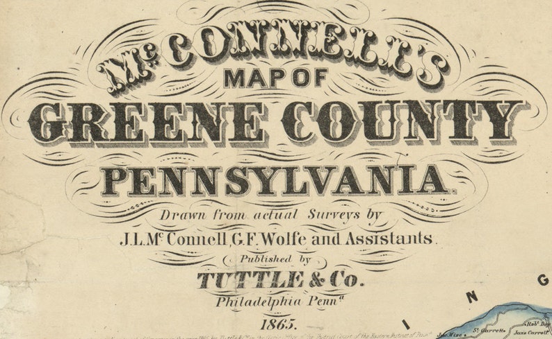 1865 McConnells Map of Greene County PA image 2