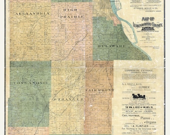 1894 Map of Leavenworth County Kansas