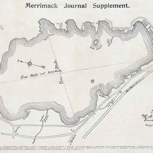 1890 Map of Webster Lake Franklin New Hampshire