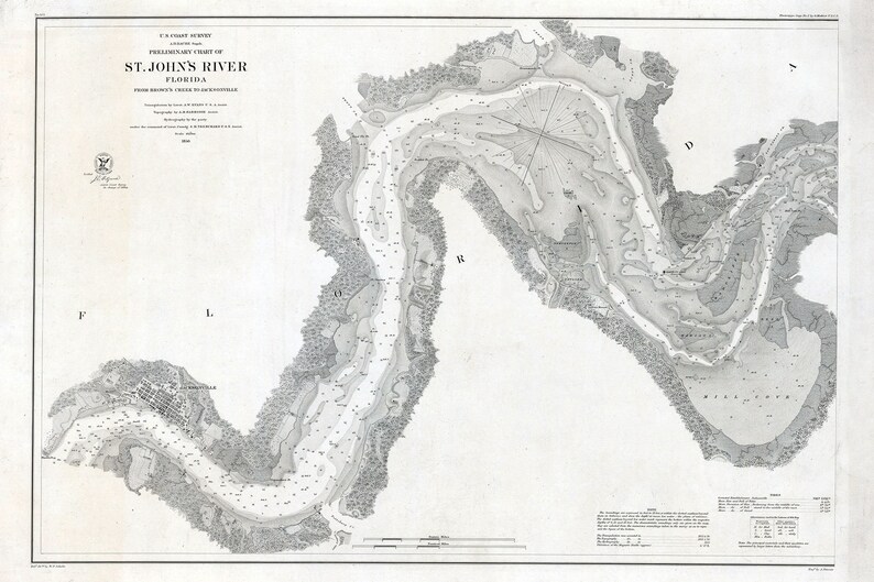 1856 Nautical Chart of Saint Johns - Il 794xN.4245595597 P7zw