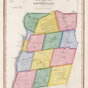 1839-Karte von Rensselaer County, New York